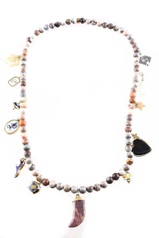Get The Jewelry You Love At A Price You Love Timeless Elegance Sale Carolina Bucci Multitone Gold Agate Bead Recharmed Lucky Charms Necklace Pink Purple 26" 91g Get The Jewelry You Love At A Price You Love Timeless Elegance Sale Carolina Bucci Multitone Gold Agate Bead Recharmed Lucky Charms Necklace Pink Purple 26" 91g