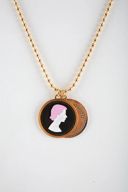 High-Quality Gemstone Jewelry For Special Occasions Limited Time Flash Sale Peech Gold Tone Double Medallion Lady Pineapple Pendant Necklace High-Quality Gemstone Jewelry For Special Occasions Limited Time Flash Sale Peech Gold Tone Double Medallion Lady Pineapple Pendant Necklace
