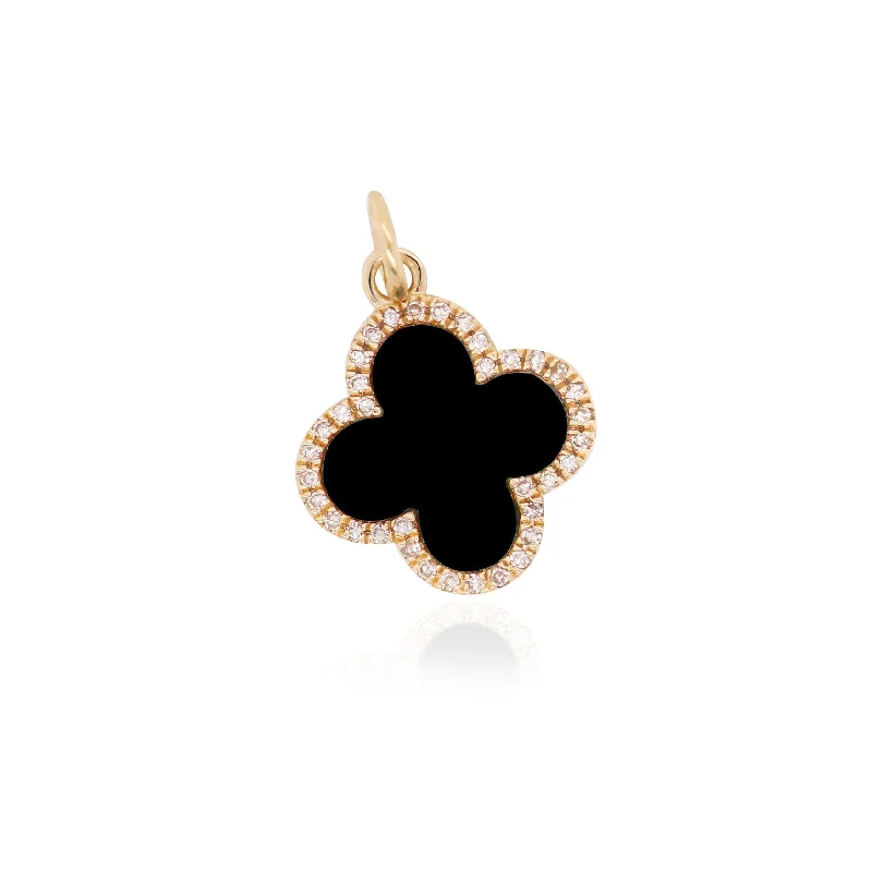 Classic And Modern Jewelry Styles On Sale Save Big Onyx Diamond Clover Charm