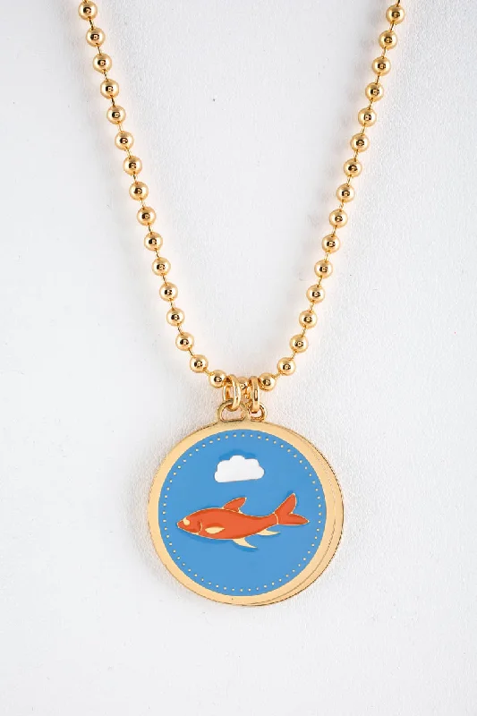 Jewelry Clearance – Final Chance To Save Big Fashionista Sale Peech Gold Tone 27mm Blue Enamel Shark Saturn Double Medallion Necklace Pendant Jewelry Clearance – Final Chance To Save Big Fashionista Sale Peech Gold Tone 27mm Blue Enamel Shark Saturn Double Medallion Necklace Pendant