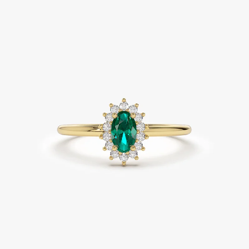 Discounted Jewelry For A Glamorous Look Premium Style Offers 14k Emerald Ring with Halo Diamonds Discounted Jewelry For A Glamorous Look Premium Style Offers 14k Emerald Ring with Halo Diamonds