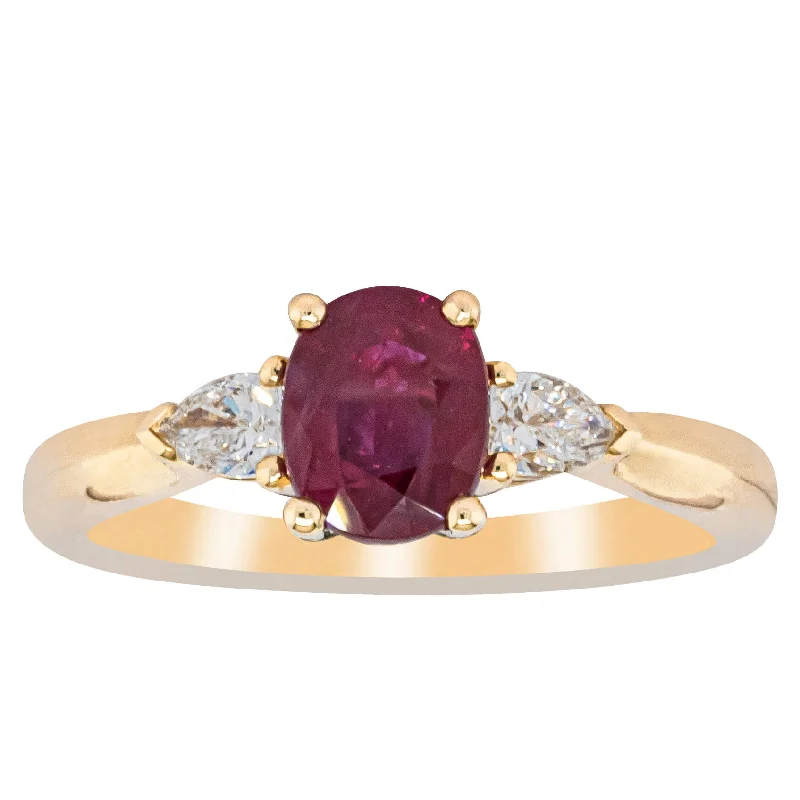 Luxury Jewelry Sale – Sparkle For Less 18ct Yellow Gold 1.32ct Ruby & Diamond Ayla Ring