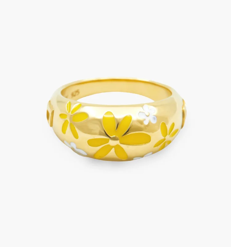 Jewelry Deals That Sparkle – Shop Today Premium Fashion Flower Ring - Yellow
