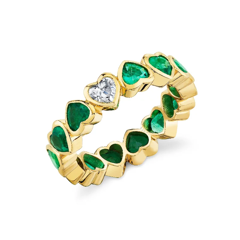 Luxury Jewelry At Unbeatable Discounts Vintage Style Deals EMERALD & DIAMOND BEZEL HEART BAND Luxury Jewelry At Unbeatable Discounts Vintage Style Deals EMERALD & DIAMOND BEZEL HEART BAND