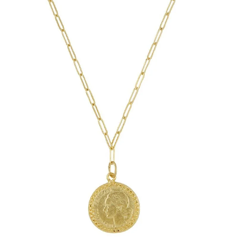The Biggest Jewelry Sale Of The Year Is Here End-Of-Season Clearance Franc Coin Pendant Necklace on Paperclip Chain The Biggest Jewelry Sale Of The Year Is Here End-Of-Season Clearance Franc Coin Pendant Necklace on Paperclip Chain
