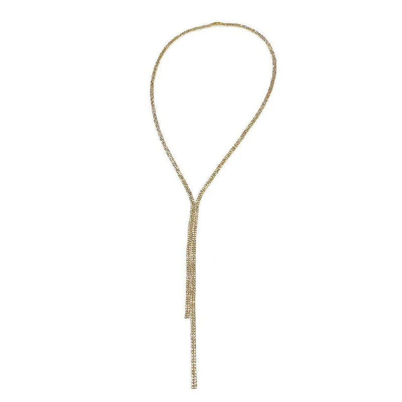 Affordable Luxury Jewelry – Style At A Great Price Relaxed Style Lariat Gold Crystal Necklace