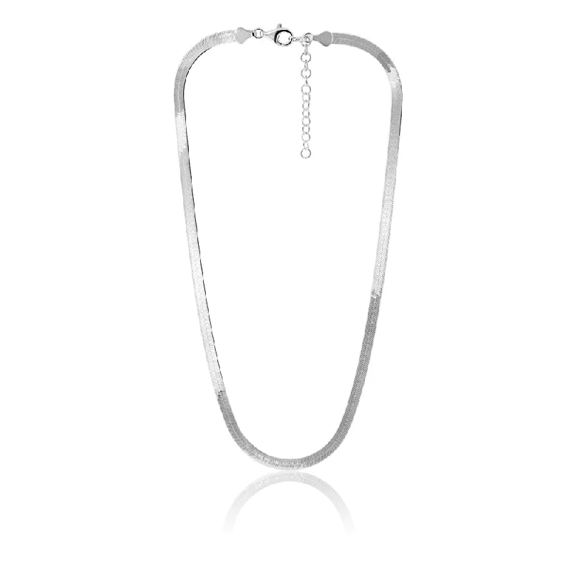 Last Chance To Shop High-End Jewelry At Markdown Prices Imeless Style Sterling Silver 5mm Wide 46cm Flat Herringbone Necklet Last Chance To Shop High-End Jewelry At Markdown Prices Imeless Style Sterling Silver 5mm Wide 46cm Flat Herringbone Necklet
