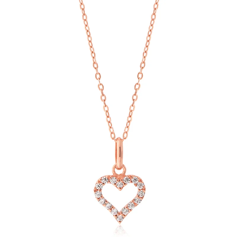 Luxury Jewelry At Unbeatable Discounts Seasonal Style Discounts Sterling Silver Rose Plated Zirconia Heart Pendant Luxury Jewelry At Unbeatable Discounts Seasonal Style Discounts Sterling Silver Rose Plated Zirconia Heart Pendant