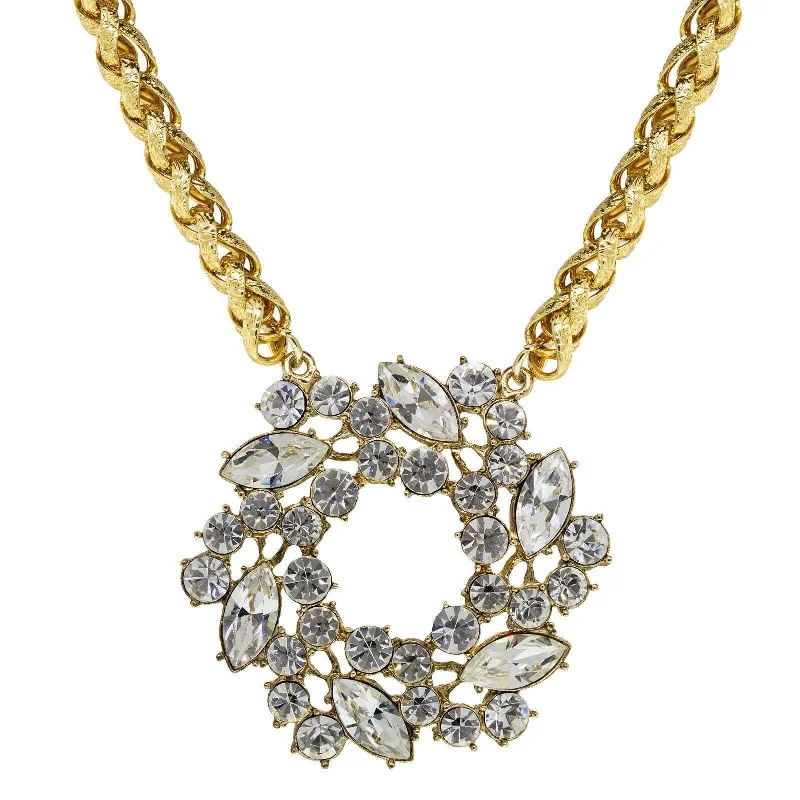 The Perfect Jewelry Piece At The Perfect Price 1928 Jewelry Crystal Wreath Pendant Necklace 16" + 3" Extender The Perfect Jewelry Piece At The Perfect Price 1928 Jewelry Crystal Wreath Pendant Necklace 16" + 3" Extender