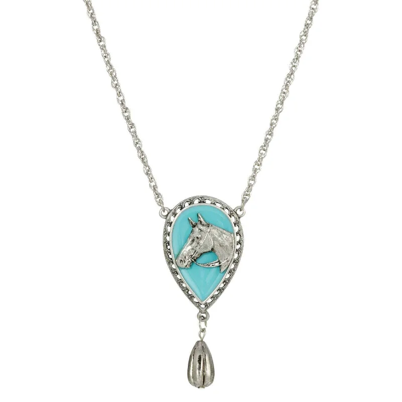Flash Sale On Exquisite Jewelry – Don't Miss Out 1928 Jewelry Southwest Turquoise Horse Head Pendant Teardrop Necklace 18" Flash Sale On Exquisite Jewelry – Don't Miss Out 1928 Jewelry Southwest Turquoise Horse Head Pendant Teardrop Necklace 18"