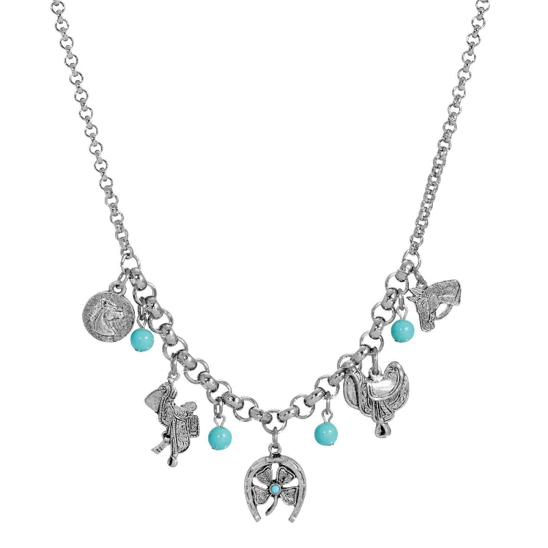 Limited Stock On Premium Jewelry At Low Prices 1928 Jewelry Southwest Turquoise Bead Luck Charm Pendant Necklace 16" + 3" Extender