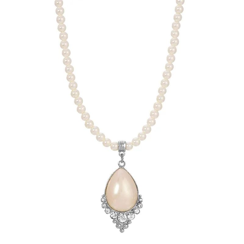Don't Miss Our Biggest Jewelry Sale Of The Season 1928 Jewelry Teardrop Faux Pearl Crystal Accent 4mm Pearl Strand Pendant Necklace 16" Don't Miss Our Biggest Jewelry Sale Of The Season 1928 Jewelry Teardrop Faux Pearl Crystal Accent 4mm Pearl Strand Pendant Necklace 16"