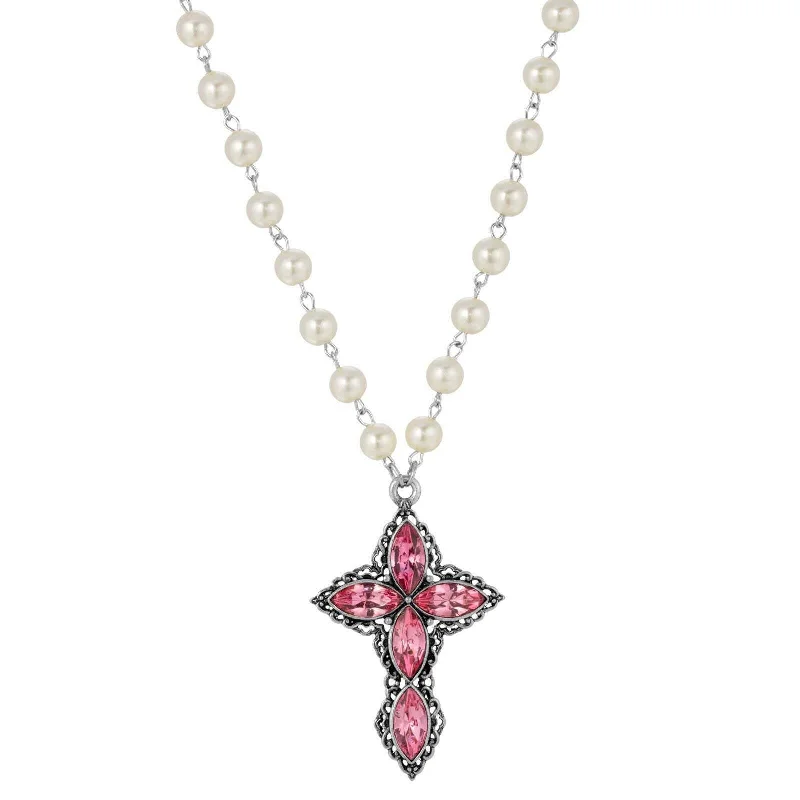 Exclusive Jewelry Discounts – Shop Now For Savings 1928 Jewelry Pewter Navette Crystal And 8mm Faux Pearl Cross Pendant Necklace 16" + 3" Extender Exclusive Jewelry Discounts – Shop Now For Savings 1928 Jewelry Pewter Navette Crystal And 8mm Faux Pearl Cross Pendant Necklace 16" + 3" Extender