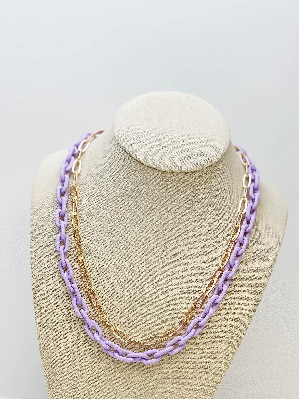 Personalized Jewelry Sale – Unique Pieces At Great Prices Multilayered Gold & Silicone Chain Necklace - Purple Personalized Jewelry Sale – Unique Pieces At Great Prices Multilayered Gold & Silicone Chain Necklace - Purple