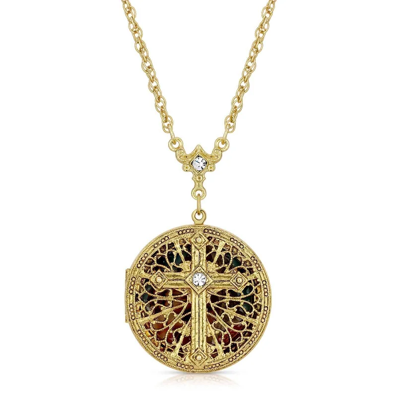 Shop Trending Jewelry With Exclusive Savings Symbols Of Faith Crystal Cross Mary And Child Locket Necklace 30" Shop Trending Jewelry With Exclusive Savings Symbols Of Faith Crystal Cross Mary And Child Locket Necklace 30"