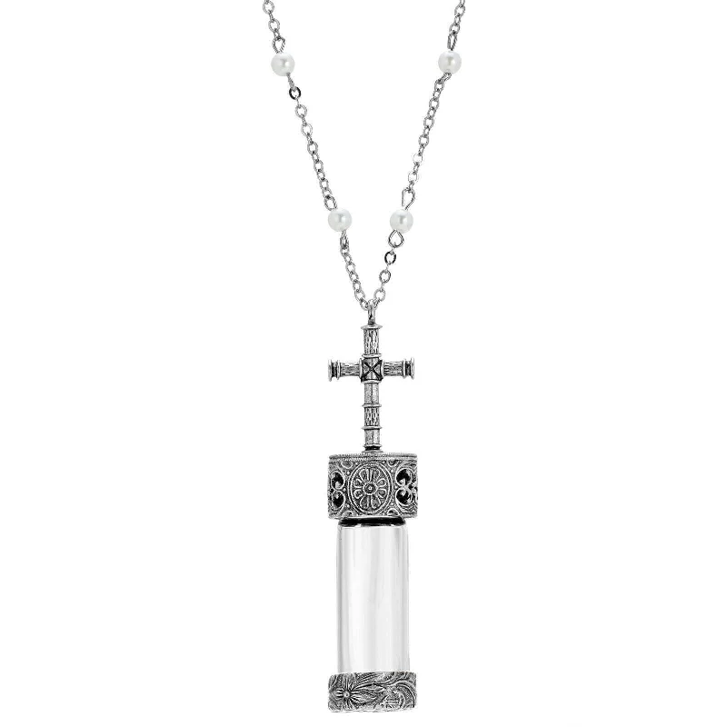Exclusive Jewelry Sale – Sparkle For Less Symbols Of Faith Faux Pearl Pewter Cross Cap Vial Necklace 30" Exclusive Jewelry Sale – Sparkle For Less Symbols Of Faith Faux Pearl Pewter Cross Cap Vial Necklace 30"
