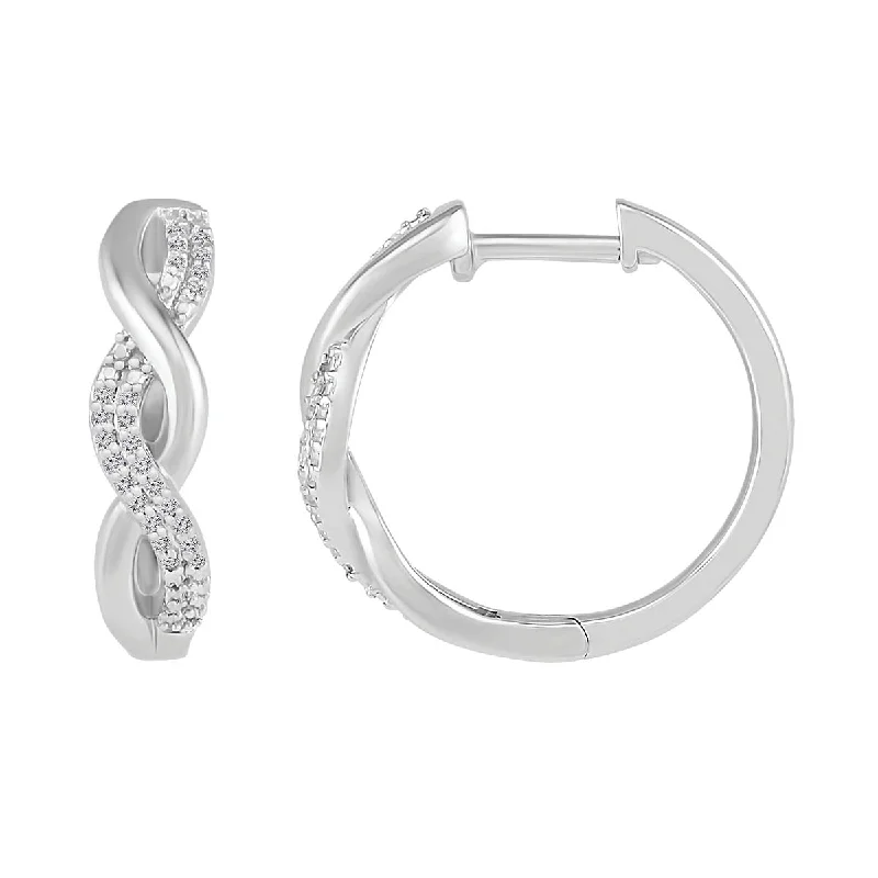 Flash Sale On Exquisite Jewelry – Don't Miss Out Cozy Chic Promotions 1/10 CTW Diamond Twist Hoop 18MM Earrings in Sterling Silver Flash Sale On Exquisite Jewelry – Don't Miss Out Cozy Chic Promotions 1/10 CTW Diamond Twist Hoop 18MM Earrings in Sterling Silver