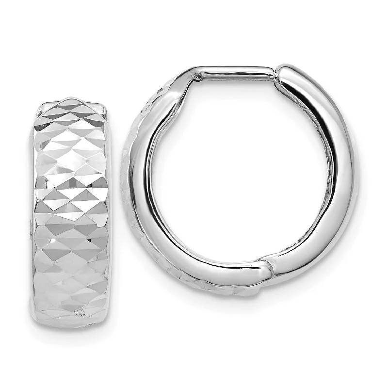 Shine Without Limits – Jewelry Sale Happening Now Imeless Style 10KT White Gold 14X17MM Hinged Diamond-cut Hoop Earrings Shine Without Limits – Jewelry Sale Happening Now Imeless Style 10KT White Gold 14X17MM Hinged Diamond-cut Hoop Earrings