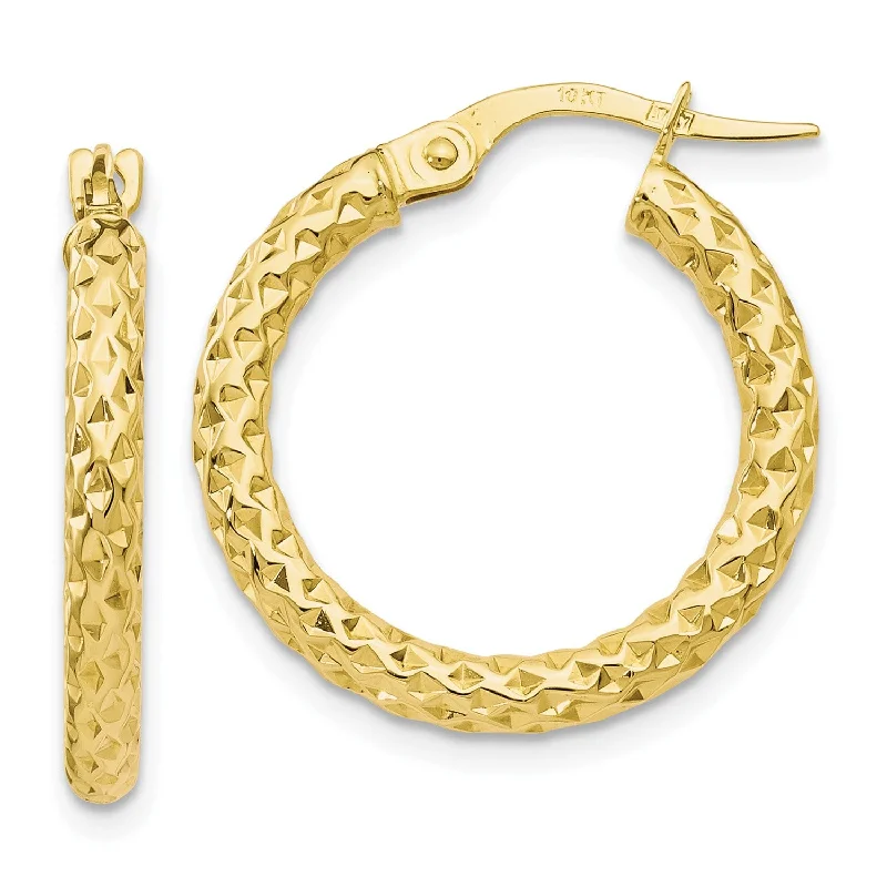 Fashion-Forward Jewelry At Exclusive Discounts Stylish Savings 10KT Yellow Gold 23X21MM Diamond-cut Hoop Earrings Fashion-Forward Jewelry At Exclusive Discounts Stylish Savings 10KT Yellow Gold 23X21MM Diamond-cut Hoop Earrings