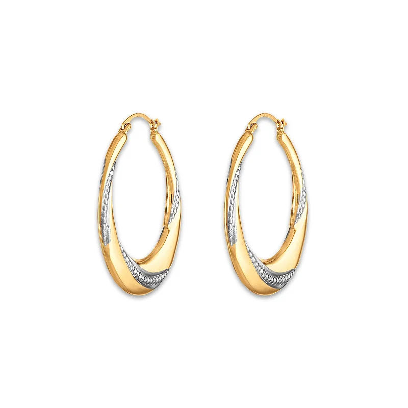 Shop Dazzling Jewelry At The Best Prices Must-Have Style Discounts 10KT Yellow Gold With Rhodium Plating 29MM Hoop Earrings Shop Dazzling Jewelry At The Best Prices Must-Have Style Discounts 10KT Yellow Gold With Rhodium Plating 29MM Hoop Earrings