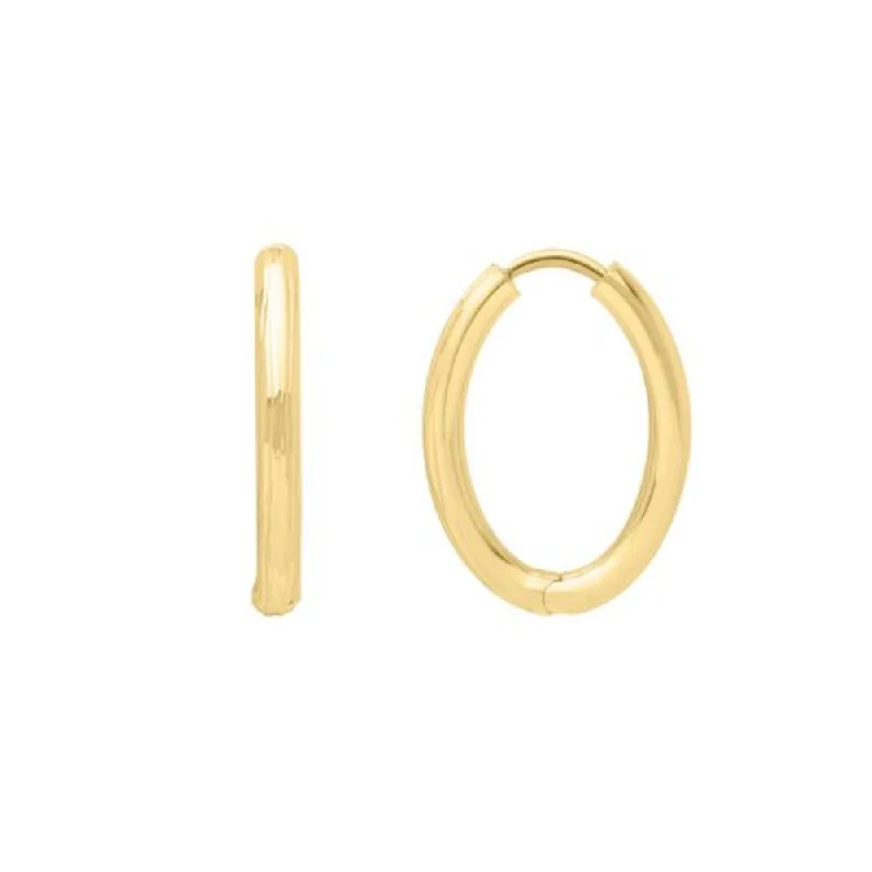 Don't Miss Out On Jaw-Dropping Jewelry Discounts 14k Gold Oval Endless Clasp Hoop Earrings