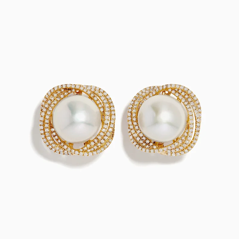 Get The Sparkle You Love At Prices You Adore Get The Latest Trends 14K Yellow Gold Diamond Fresh Water Pearl Earrings Get The Sparkle You Love At Prices You Adore Get The Latest Trends 14K Yellow Gold Diamond Fresh Water Pearl Earrings