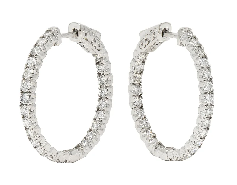 Luxury Jewelry Clearance – Shop Premium Styles Now Low Price Special Contemporary 2.00 CTW Diamond 14 Karat White Gold Inside Outside Hoop Earring Luxury Jewelry Clearance – Shop Premium Styles Now Low Price Special Contemporary 2.00 CTW Diamond 14 Karat White Gold Inside Outside Hoop Earring