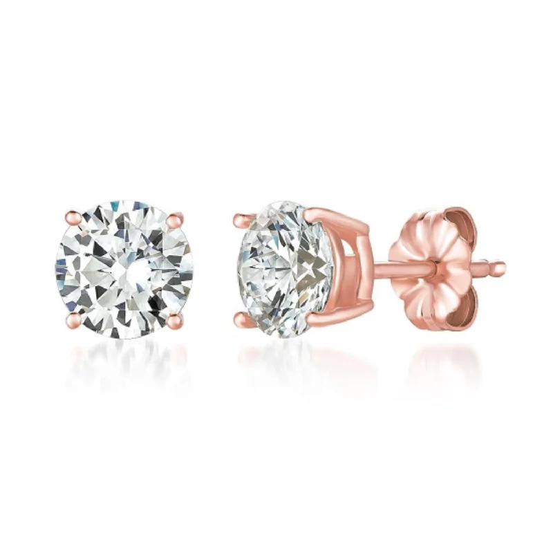 Discounted Jewelry For A Glamorous Look Style Redefined Crislu 18KT Rose Gold Plated Sterling Silver Round Cubic Zirconia Solitaire Stud Earrings Discounted Jewelry For A Glamorous Look Style Redefined Crislu 18KT Rose Gold Plated Sterling Silver Round Cubic Zirconia Solitaire Stud Earrings