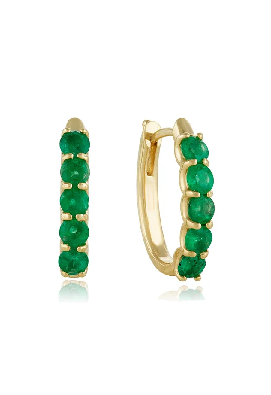 Your Dream Jewelry At Dream Prices – Shop Now Trendy Street Style 14K Yellow Gold Emerald 3/4" Hoop Earrings, 1.71 TCW Your Dream Jewelry At Dream Prices – Shop Now Trendy Street Style 14K Yellow Gold Emerald 3/4" Hoop Earrings, 1.71 TCW