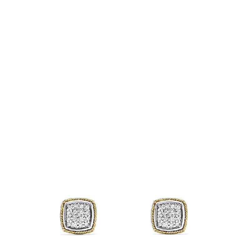 Discover Unique Jewelry With Special Limited-Time Offers Casual Chic 925 Sterling Silver & 18K Yellow Gold Diamond Square Studs, 0.14 TCW Discover Unique Jewelry With Special Limited-Time Offers Casual Chic 925 Sterling Silver & 18K Yellow Gold Diamond Square Studs, 0.14 TCW