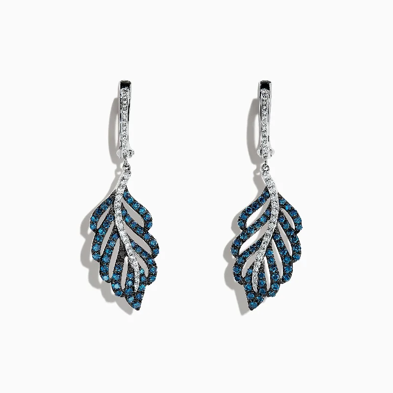 Affordable Glamour – Premium Jewelry For Less Urban Fashion Bella Bleu 14K White Gold Blue and White Diamond Earrings, 1.54 TCW Affordable Glamour – Premium Jewelry For Less Urban Fashion Bella Bleu 14K White Gold Blue and White Diamond Earrings, 1.54 TCW