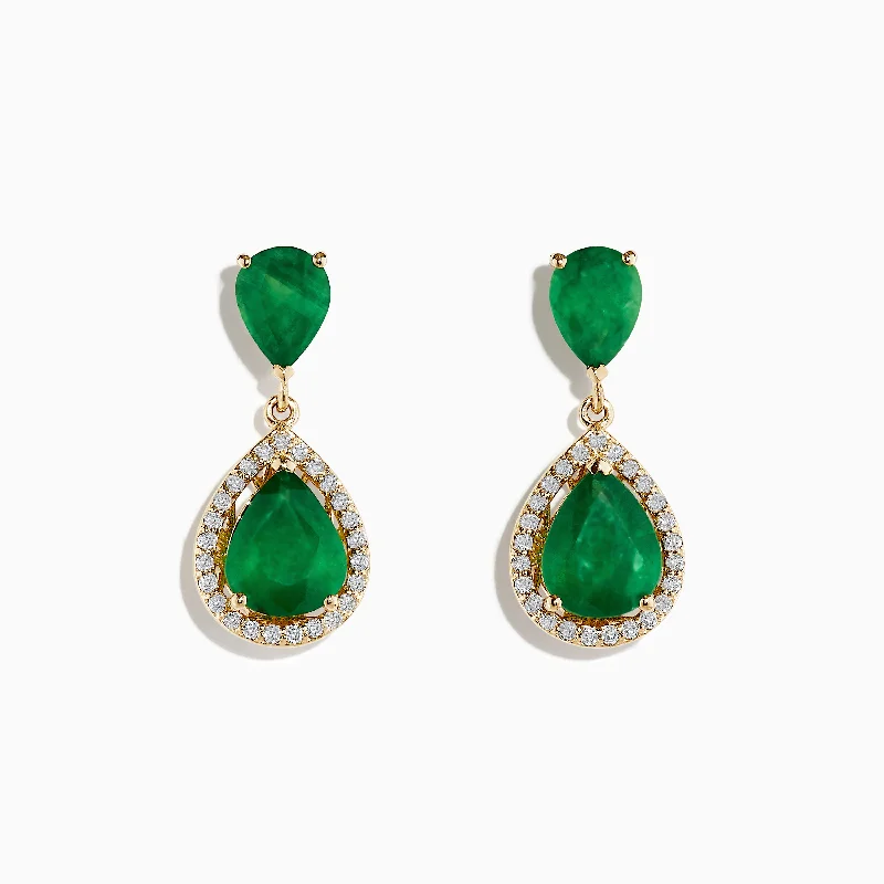 Trending Jewelry Now Available At Exclusive Prices Style Redefined Brasillica 14K Yellow Gold Emerald and Diamond Drop Earrings Trending Jewelry Now Available At Exclusive Prices Style Redefined Brasillica 14K Yellow Gold Emerald and Diamond Drop Earrings