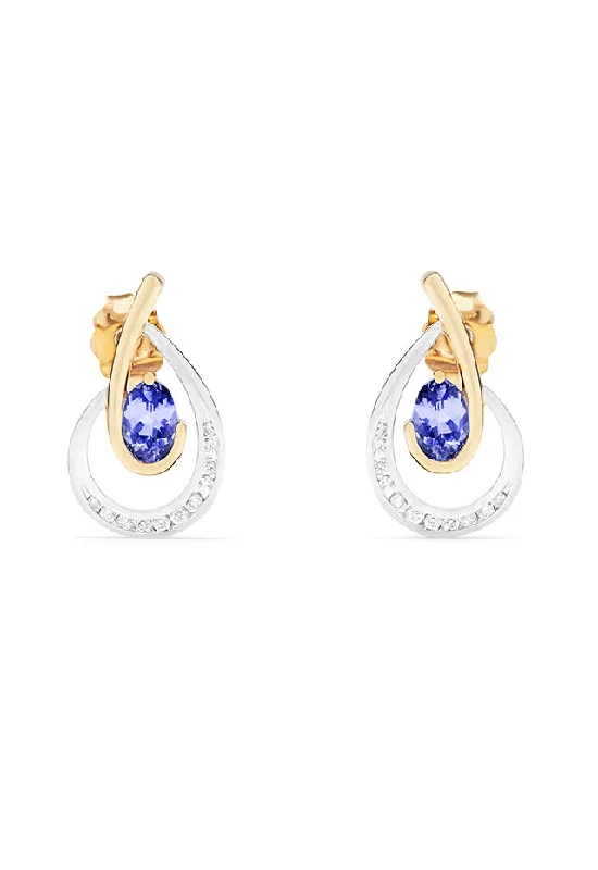 Jewelry Clearance Event – Stock Up Before It's Over Luxury Fashion 14K Two Tone Gold Tanzanite and Diamond Earrings, 1.03 TCW Jewelry Clearance Event – Stock Up Before It's Over Luxury Fashion 14K Two Tone Gold Tanzanite and Diamond Earrings, 1.03 TCW