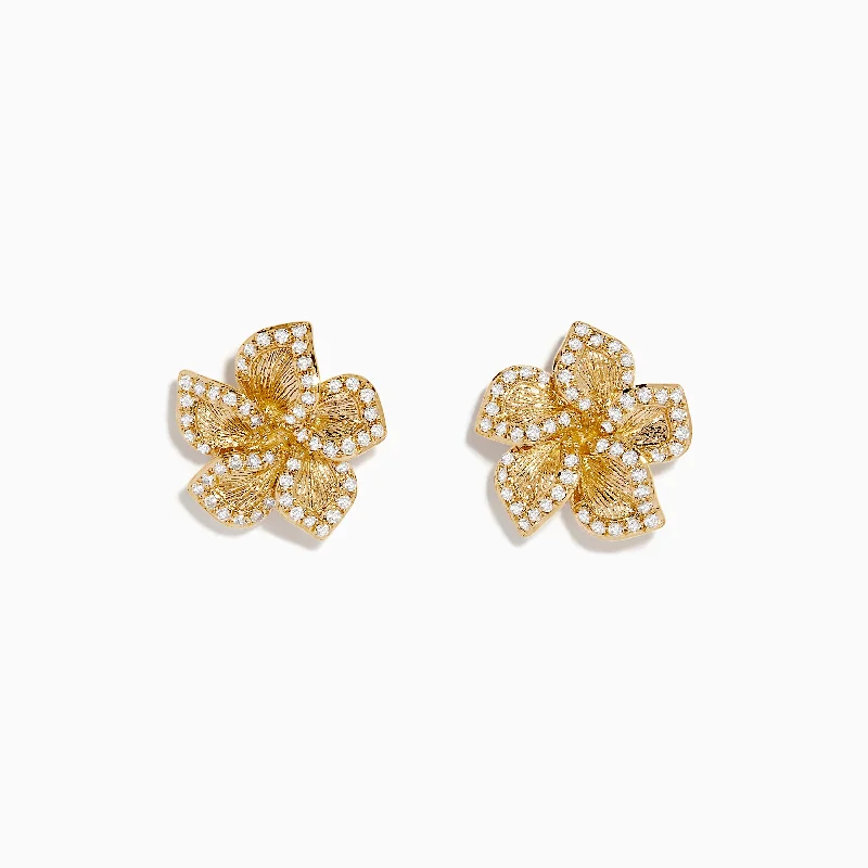 Limited-Time Offer On Elegant Jewelry Pieces Sophisticated Style Offers Nature 14K Yellow Gold Diamond Flower Earrings Limited-Time Offer On Elegant Jewelry Pieces Sophisticated Style Offers Nature 14K Yellow Gold Diamond Flower Earrings