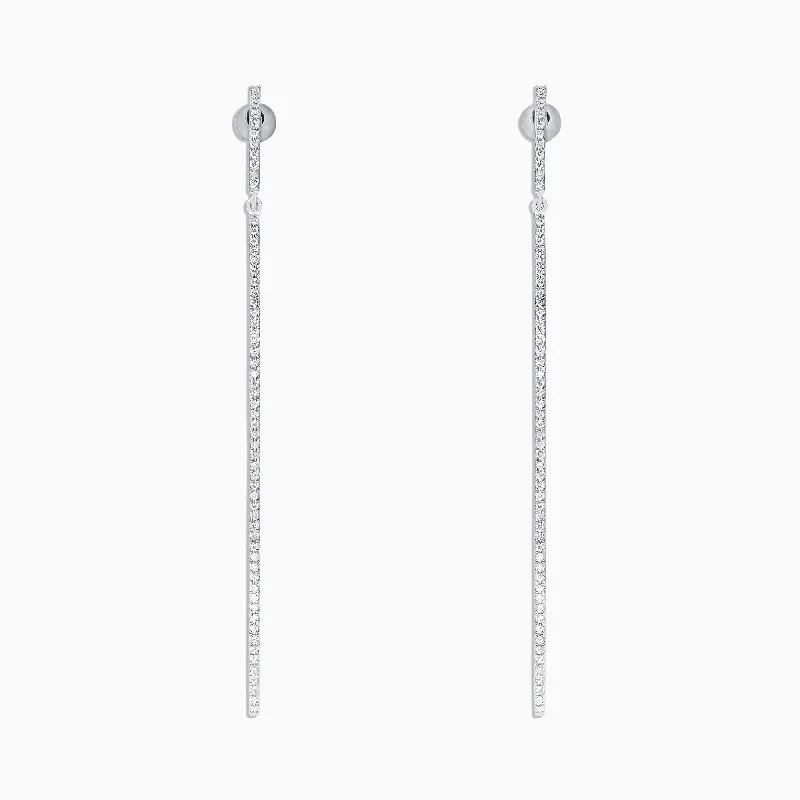 Shop Modern Jewelry Collections With Exclusive Discounts Premium Fashion Pave Classica 14K White Gold Diamond Vertical Earrings, 0.35 TCW Shop Modern Jewelry Collections With Exclusive Discounts Premium Fashion Pave Classica 14K White Gold Diamond Vertical Earrings, 0.35 TCW