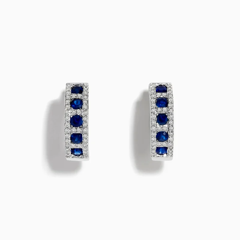 Exclusive Gemstone Jewelry Markdowns – Shop Now Stylish Looks Royale Bleu 14K White Gold Sapphire & Diamond Hoop Earrings, 1.03 TCW Exclusive Gemstone Jewelry Markdowns – Shop Now Stylish Looks Royale Bleu 14K White Gold Sapphire & Diamond Hoop Earrings, 1.03 TCW