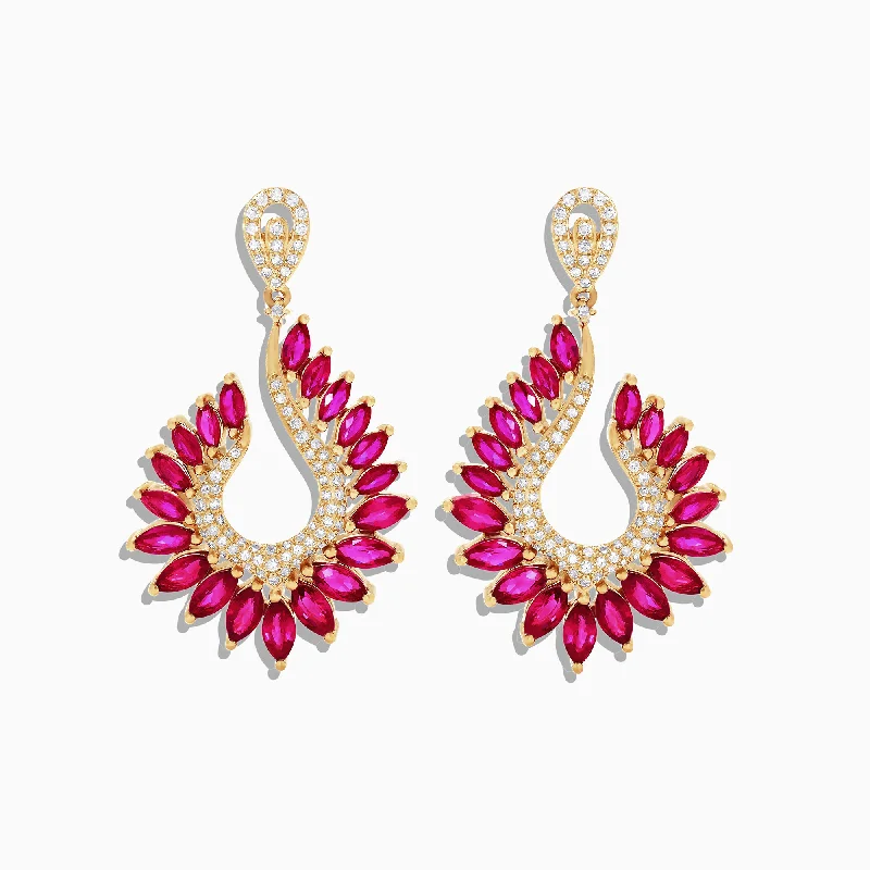 Elegant Necklaces And Bracelets At Limited-Time Offers Exclusive Sale Ruby Royale 14K Yellow Gold Ruby and Diamond Earrings, 6.95 TCW Elegant Necklaces And Bracelets At Limited-Time Offers Exclusive Sale Ruby Royale 14K Yellow Gold Ruby and Diamond Earrings, 6.95 TCW