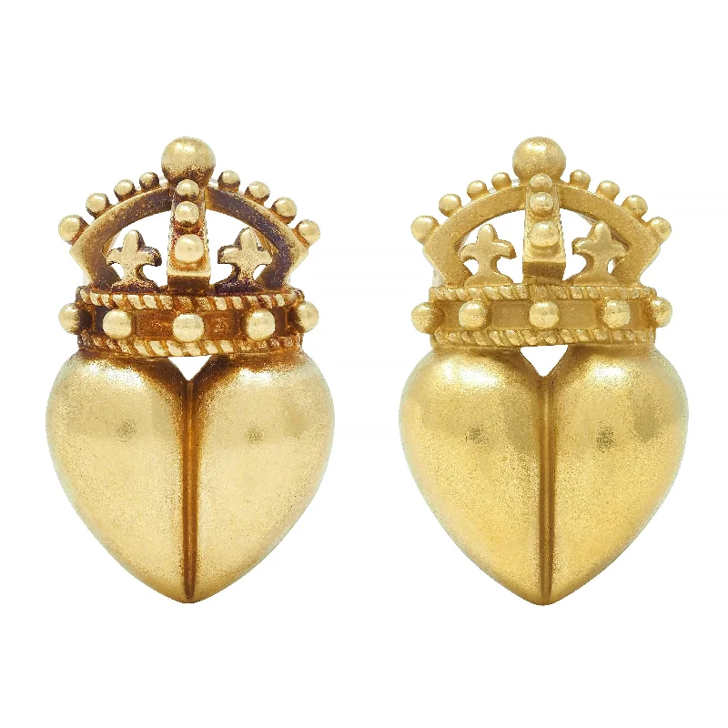 Save On Luxury Jewelry Pieces – Limited-Time Offers Romantic Fashion Discounts Kieselstein Cord 1987 18 Karat Yellow Gold Crown & Heart Vintage Earrings Save On Luxury Jewelry Pieces – Limited-Time Offers Romantic Fashion Discounts Kieselstein Cord 1987 18 Karat Yellow Gold Crown & Heart Vintage Earrings