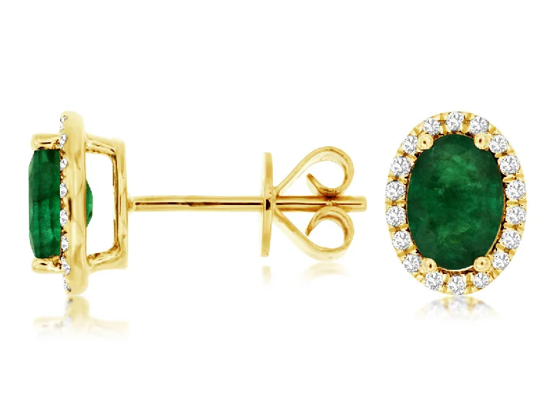Elevate Your Jewelry Collection With Limited-Time Savings Limited Time Offer Oval Emerald and Diamond Halo Stud Earrings Elevate Your Jewelry Collection With Limited-Time Savings Limited Time Offer Oval Emerald and Diamond Halo Stud Earrings