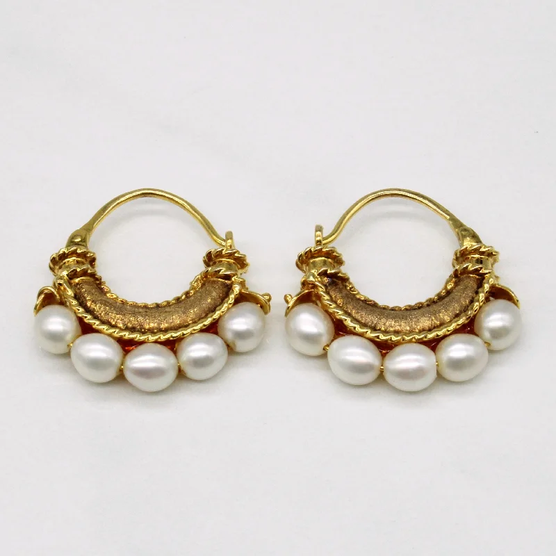 Jewelry Clearance Sale – Final Reductions Pearl Hoop Earrings