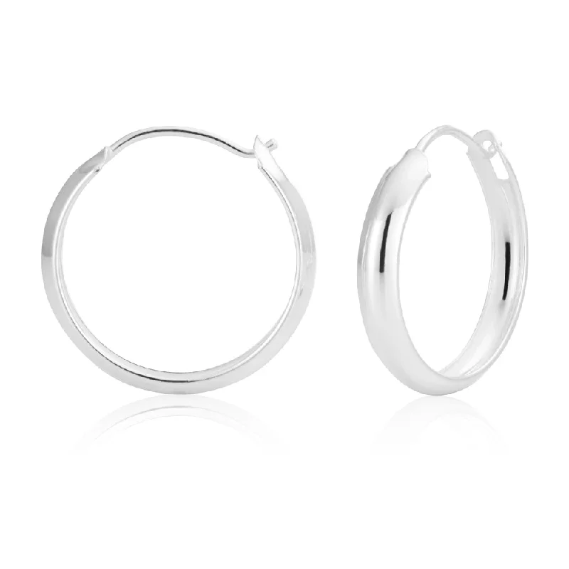 Dazzle In Elegance With Our Biggest Jewelry Sale Evening Elegance Sterling Silver 20mm Half Round Hoops Dazzle In Elegance With Our Biggest Jewelry Sale Evening Elegance Sterling Silver 20mm Half Round Hoops