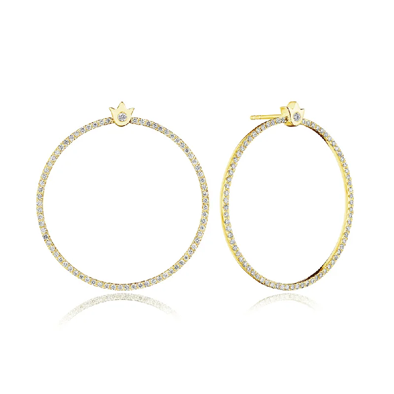 Waterproof Stainless Steel Jewelry For Lasting Beauty Verragio 18k Medium Crest Diamond Circle Earrings Waterproof Stainless Steel Jewelry For Lasting Beauty Verragio 18k Medium Crest Diamond Circle Earrings