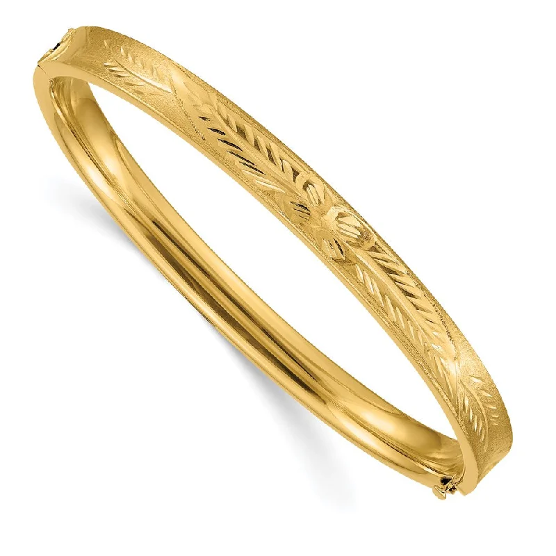 Fine Jewelry, Limited-Time Offers Available 6mm 14k Yellow Gold Diamond Cut Concave Hinged Bangle Bracelet, 7 Inch Fine Jewelry, Limited-Time Offers Available 6mm 14k Yellow Gold Diamond Cut Concave Hinged Bangle Bracelet, 7 Inch
