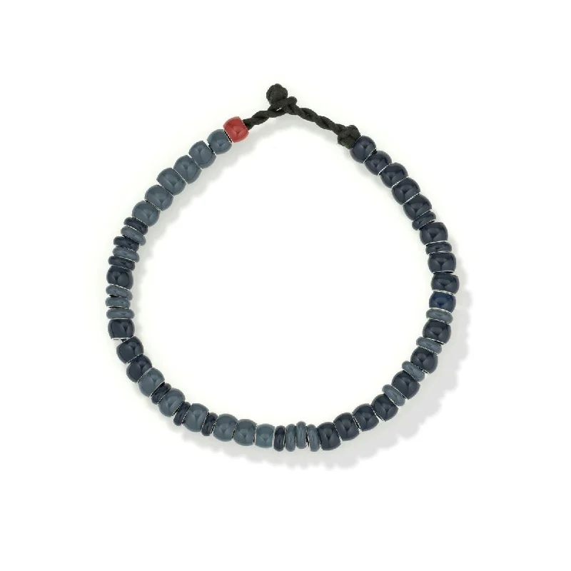 Chic And Stylish Jewelry At Exclusive Prices Bead Party Men's Denim Blue Enamel Bracelet