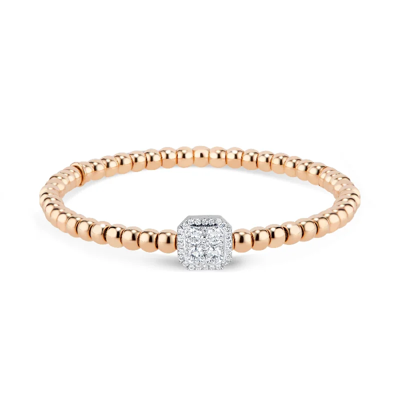 Exclusive Jewelry Sale – Shine For Less Beaded Gold Stretch Bracelet with Diamond Octagon Exclusive Jewelry Sale – Shine For Less Beaded Gold Stretch Bracelet with Diamond Octagon
