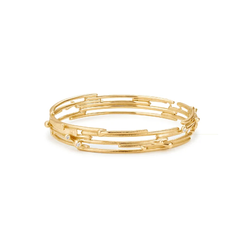 Breathtaking Jewelry, Breathtaking Prices BoHo 18K Gold Bangle w. Diamonds