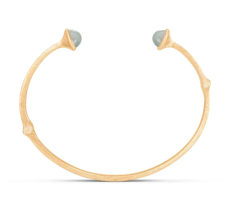 Grab Stylish Jewelry Before The Sale Ends Nature 18K Gold Bangle w. Aquamarine