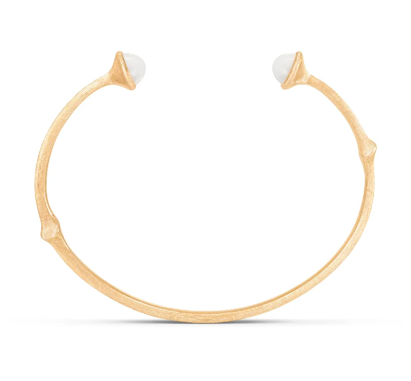 Gorgeous Jewelry, Limited-Time Savings Nature 18K Gold Bangle w. White Moonstone